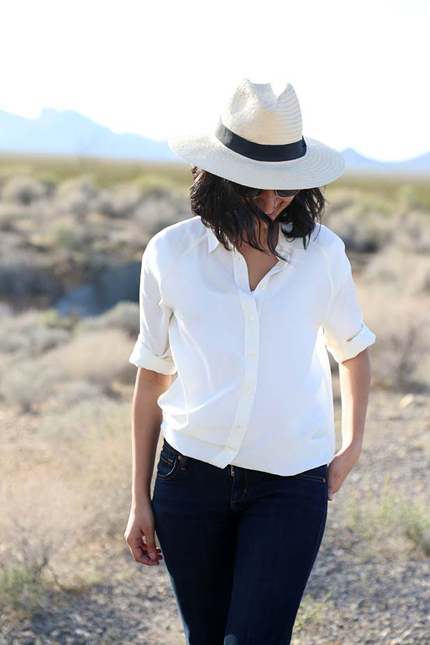 Everlane white silk shirt